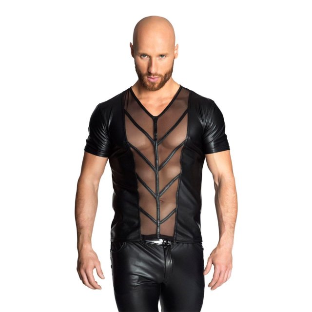 Noir Handmade Shirt med gennemsigtig front-XL